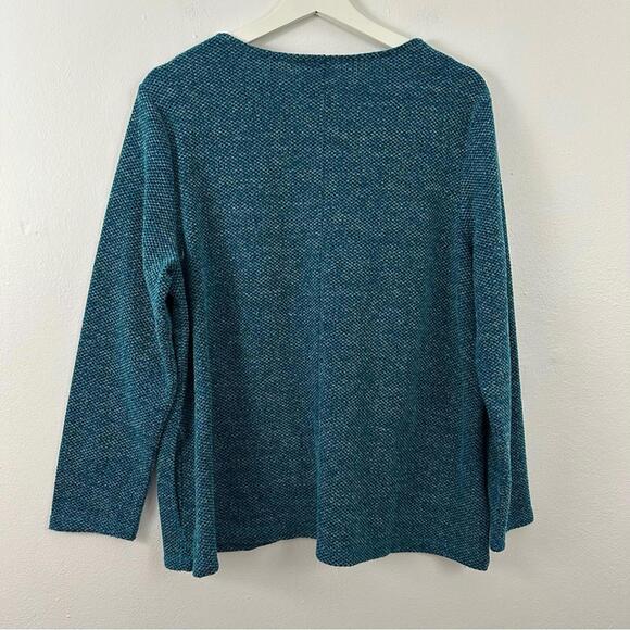 Chico's V-Neck Pullover Teal Sweater Women's Size 2L ... - Picture 2 of 5